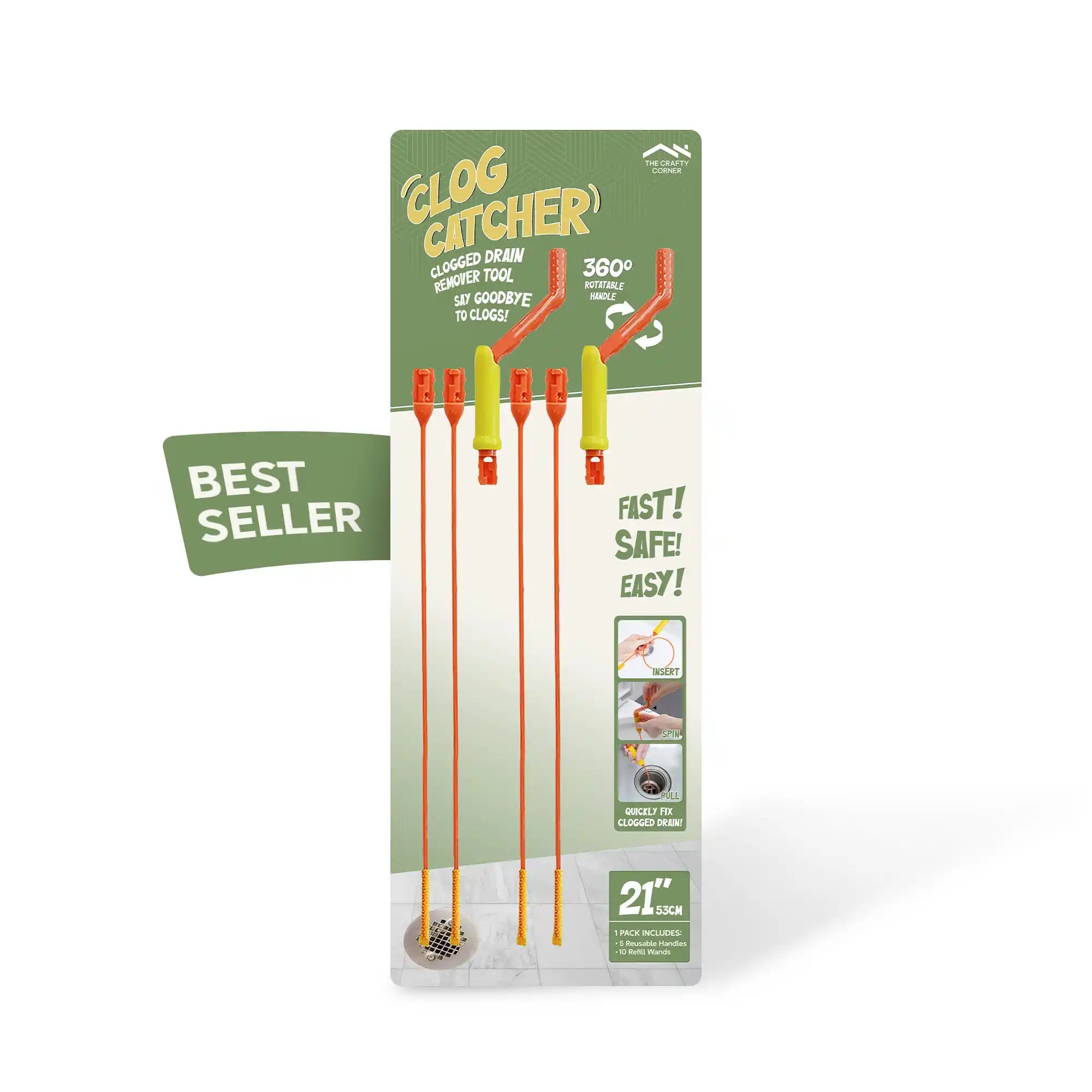 ClogCatcher™ drain clog remover