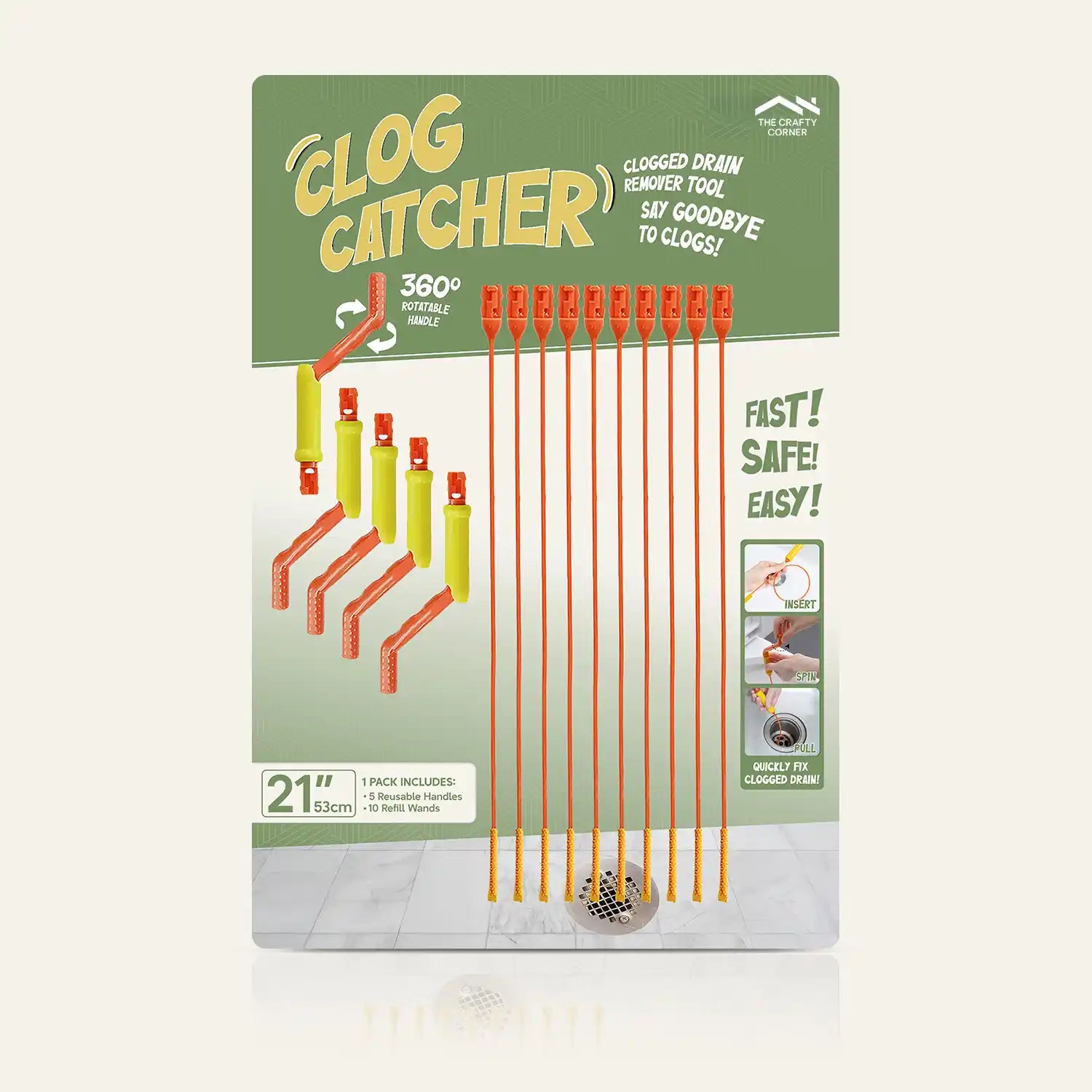 ClogCatcher™ drain clog remover
