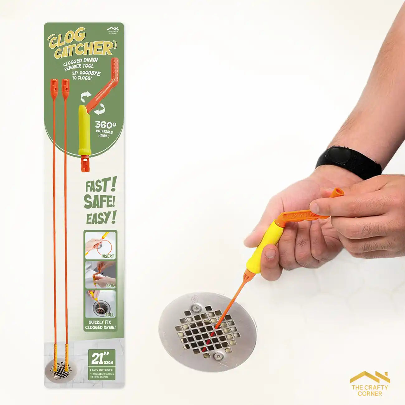 ClogCatcher™ drain clog remover